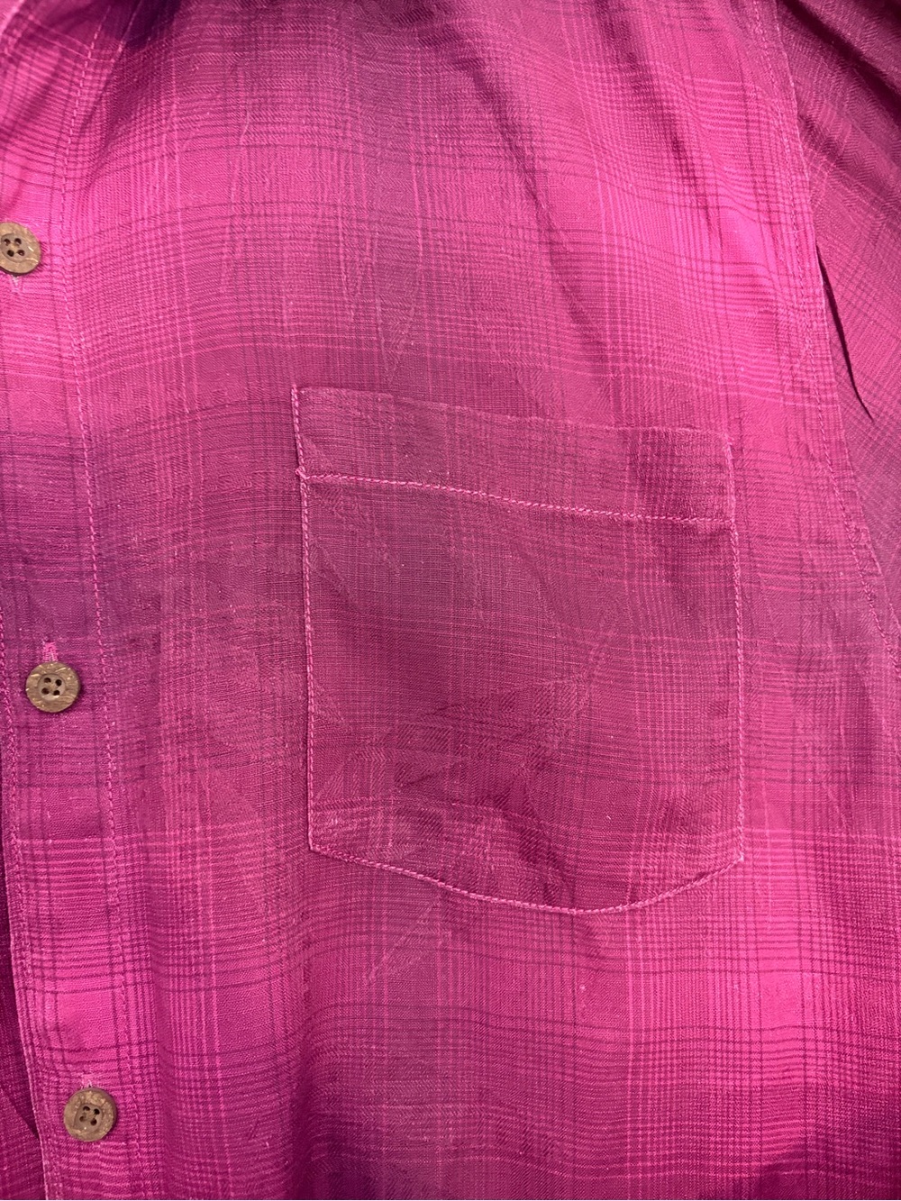Tommy Bahama Men’s 100% Silk Camp Shirt XL Burgundy Plaid Short Sleeve - Picture 5 of 8